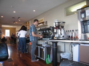 Preparing the perfect coffee at Toasted Espresso